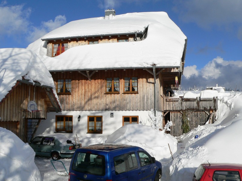 Lehm‑Holz‑Haus Winter